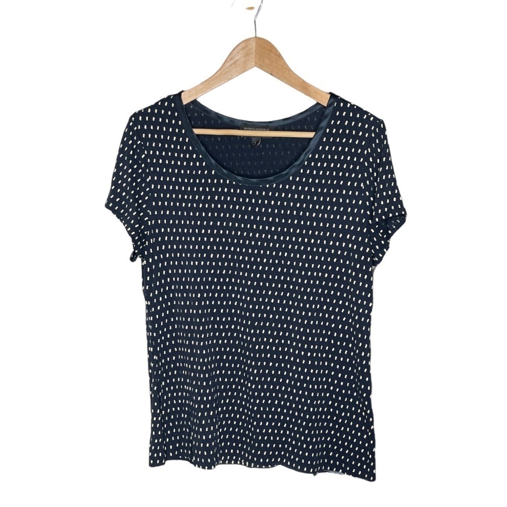 Banana Republic Luxe Touch Stretchy Satiny Neckline Top L